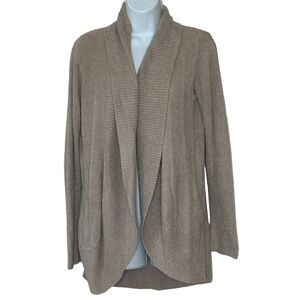 Barefoot Dreams Cardigan Sweater Size S Tan CozyChic Lite 423 Pockets Open